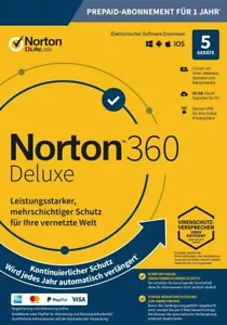 NORTON 360 Deluxe 2025 5 Geräte 1 Jahr 50GB Cloud ABO EMAIL SOFORT - Bild 1 von 1