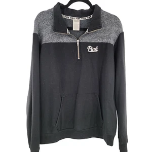 VS PINK Quarter Zip Pullover Sweater Size L - Picture 1 of 3