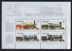 Canada 1984 Locomotives 1860-1905, MNH souvenir sheet sc#1039a (32-37-64¢) - Bild 1 von 1