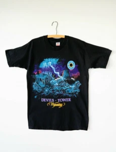 Free Shipping!! Pre-owned Devil Tower Wyoming T-Shirt/ Fruit of the Loom USA Tee - Picture 1 of 7