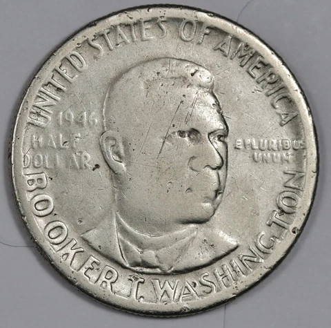 1946-s Booker T. Washington Half. Commemorative.  "Low Ball.  Low Grade.  187909 Cover