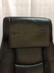 Slipcover Black Cover Headrest 100%Lambskin Leather Furniture Recliner Protector - Picture 1 of 3