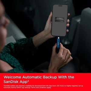 SanDisk Phone Drive 128GB USB Flash Drive iPhone iPad PC Mac iXpand Mobile Back - Afbeelding 1 van 7