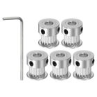 5pcs 2GT Timing Pulley 16T 5mm Bore 13mm Dia.6mm Belt W Spanner, Silver Tone