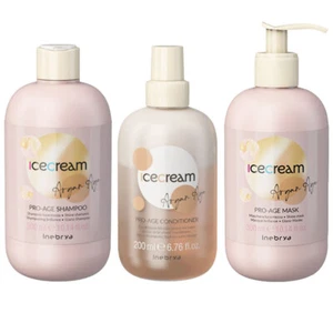 INEBRYA Kit Ice Cream Argan Age Shamp 300ml + Condit 200ml + Mask 300ml - Imagen 1 de 1