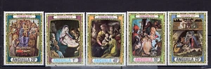 ANGUILLA 1970 CHRISTMAS PAINTINGS SET OF 5 STAMPS MNH - Bild 1 von 1