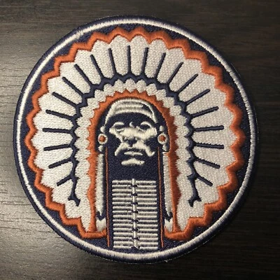 Chief Illiniwek Logo Embroidered Patch 4" x 4" +/- Fighting Illini