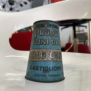LATTA COPRI DAMIGIANA LAGRAPH ONEGLIA BAROLO MASCARELLO VINI DI LUSSO OLD TIN - Picture 1 of 10