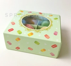Süße grüne Schachteln/Fenster |/für Macaron/Plätzchen/Schokolade Party Geschenk | 6 cts - Bild 1 von 8