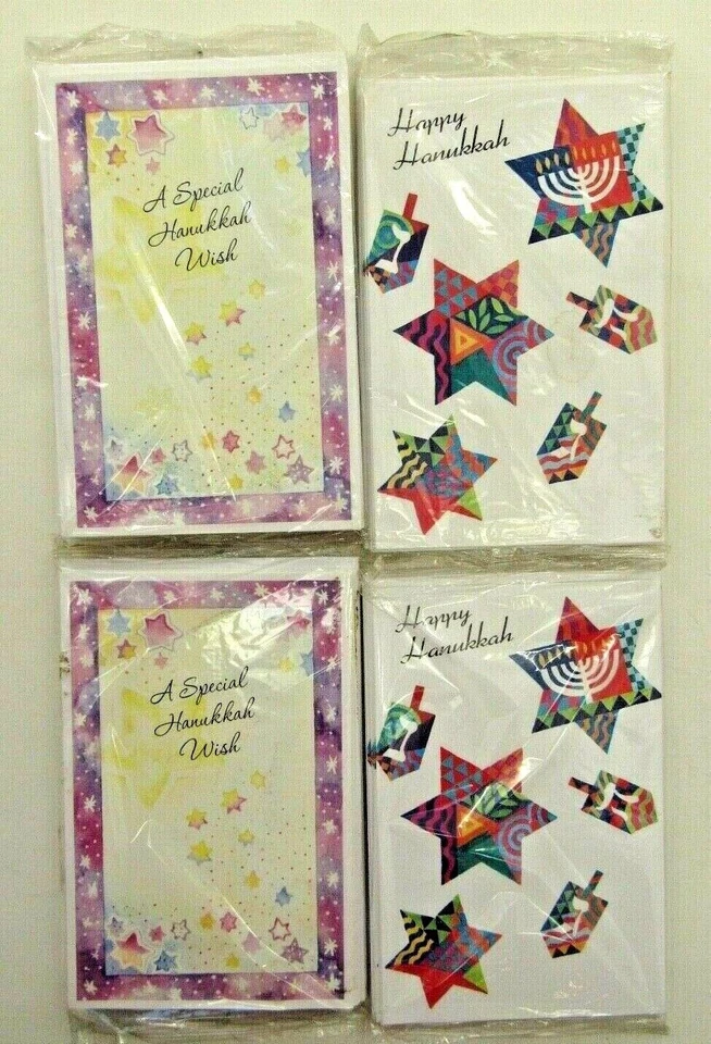 Surtido de 24 tarjetas de felicitación Hanukkah HC-002 Foto 1 de 2