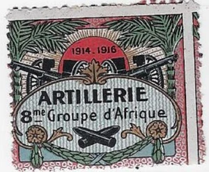 France WWI Delandre Military Poster stamp: Artillery 8th African Grp. - cw69.98 - Picture 1 of 1