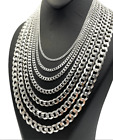 Chain Heavy Link Necklace - All Sizes 925 Sterling Silver Men & Women Cuban Curb