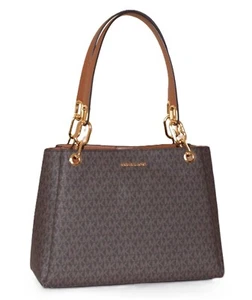 Michael Kors Tasche Bag TRISHA LG TRPL GUSSET SHLDR braun - Picture 1 of 15