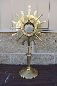 Fine Older Solid Silver Monstrance with Luna - chalice co. (CU#122) - Picture 1 of 10