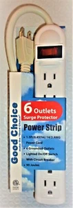 Gute Wahl 6 Steckdosenleiste Überspannungsschutz, 1,5 Fuß 14/3 AWG Netzkabel # - Bild 1 von 1