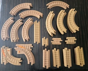 HUGE LOT OF 51 Brown GeoTrax Train Tracks Straight Curved Switches Plastic EUC - Picture 1 of 5