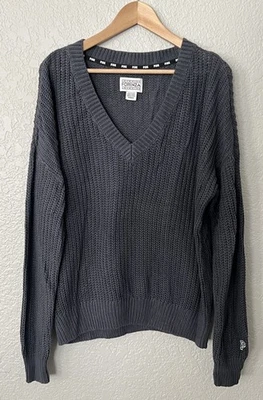 Suéter Victoria’s Secret Love Rosa Forenza Gris Oscuro Y2K Talla Grande Cuello en V Foto 1 de 3