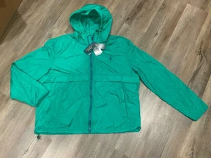 Polo Ralph Lauren verde con cappuccio giacca antipioggia cappotto giacca a vento uomo taglia 2XL - Foto 1 di 11