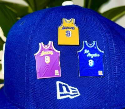 LOS ANGELES LAKERS KOBE BRYANT HAT/CLOTHING METAL ENAMEL PINS - Image 1 of 4