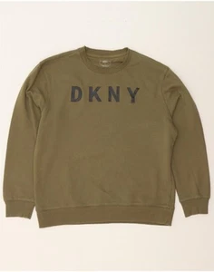 DKNY Hombres Gráfico Sudadera Jersey XL Caqui Algodón AP04 - Imagen 1 de 3