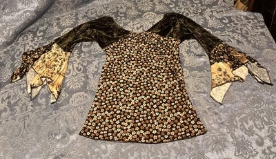 TWIGGY Made In France #75343 Top Shirt Size L Rayon/Spandex Hippie Boho - Image 1 of 4