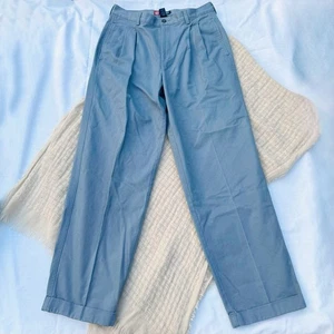 Pantalones chinos vintage con puños plisados Chaps - azules (talla 32 X 32) - Imagen 1 de 10