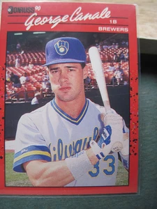 George Canale Milwaukee Brewers 1990 Donruss #699 novato radiocontrol - Imagen 1 de 2