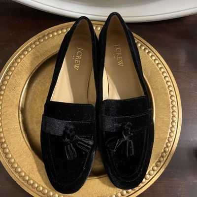 Nuevo J. Mocasines Crew "Charlie" Terciopelo Negro con Borlas "Fumar" Talla 8.5 Ret $139 Foto 1 de 4