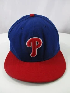 New Era Philadelphia Phillies Hat Cap Stretch Fit 7 1/2 Blue Red On Field Men's - Picture 1 of 22