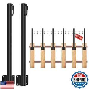 Suchtale 8 Pack 1.3 FT String Light Poles, Suspension Outdoor Fence Post Ligh - Picture 1 of 5