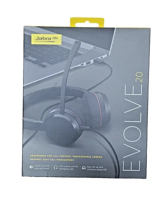 Jabra Evolve 20 Stereo Wired Headset Headphones - Image 1 of 3