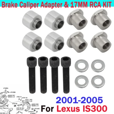 For LEXUS IS300 2001-05 BRAKE UPGRADE FOR LS400 CALIPER ADAPTERS & 17MM RCA KIT - Image 1 of 4