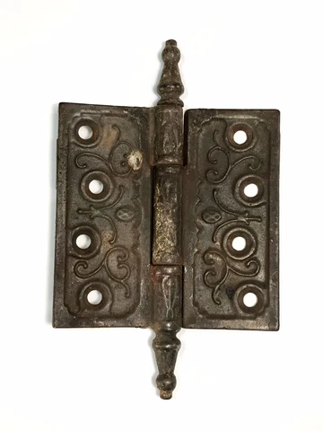 Antique 4 X 4” Cast Iron Victorian Ornate Steeple Door Hinge Cover