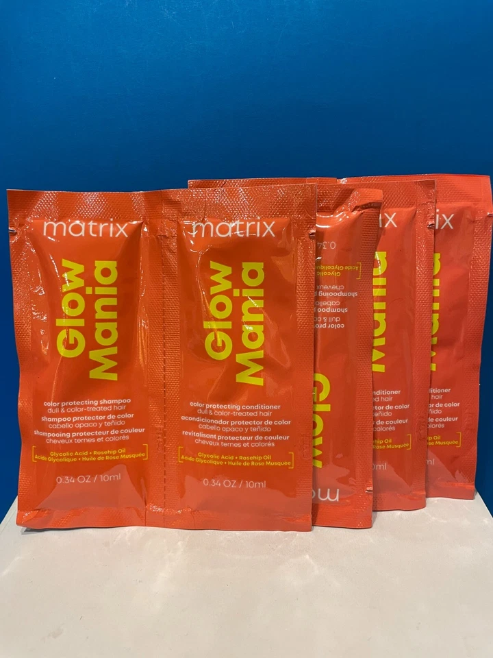 4 MATRIX Glow Mania Color Protecting Shampoo & Conditioner 0.34oz Sample New - Image 1 of 1