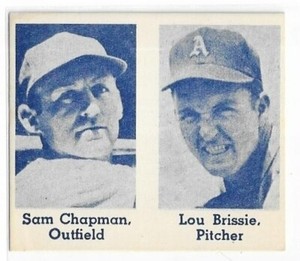 SAM CHAPMAN LOU BRISSIE 1979 Philly Show Promo card Philadelphia Athletics A's