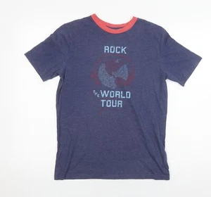 Gap Kids Boys Blue Graphic T-Shirt 13 Years Casual Logo - Picture 1 of 12