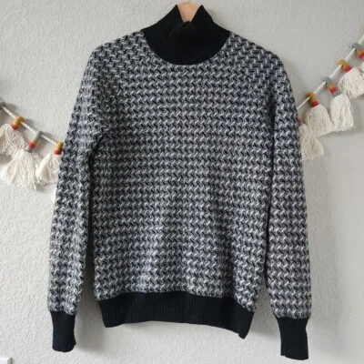 Suéter Theory 100% Lana Merino Punto Mixto Cuello Alto Cálido Acogedor Minimalista P Foto 1 de 4