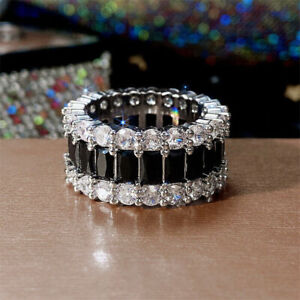 Full Eternity Band Engagement Wedding Ring 14K White Gold 3Ct Simulated Diamond