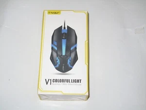 NEW T-Wolf V1 Colorful Light Business Office Wired Mouse - Picture 1 of 1