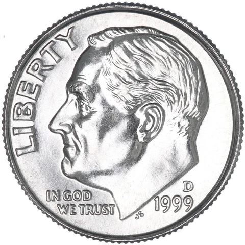 1999 D Roosevelt Dime Gem BU US Coin Cover