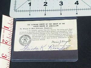 The Order Of The White Shrine Of Jerusalem 1952 Dues Card - Picture 1 of 12