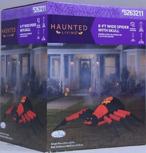 Gemmy Halloween 8 ft Wide Red & Black Spider with Skull Airblown Inflatable NIB - Picture 1 of 2