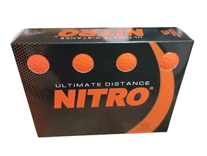 Ultimate Distance Nitro 12 Orange Golf Balls + 8-Ct High Visibility Ball Markers - Picture 1 of 3