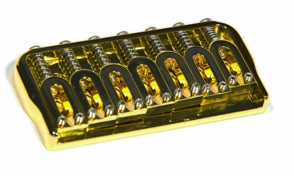 Hipshot 41070G 7-String Hardtail Fixed Electric Guitar Bridge .125" - GOLD - Image 1 of 1