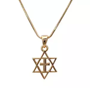 Crucifix Messianic Star of David and CROSS ornament Pendant Necklace Charm - Picture 1 of 6