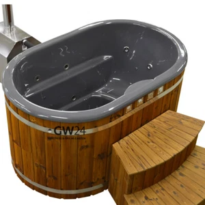 Badefass Badetonne HotTub Badezuber Außenwhirlpool Badebottich GFK Oval - Bild 1 von 21