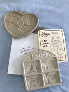 Pampered Chef Clay Cookie Molds Farmyard Friends Heart Seasons Made in USA VTG - Picture 1 of 10