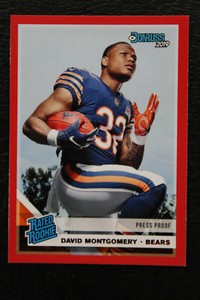 2019 Donruss Rated Rookie RED PRESS PROOF David Montgomery #311 Bears