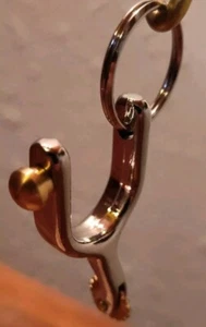 New Western Cowboy Spur Keychain Silver Tone Metal - Picture 1 of 4