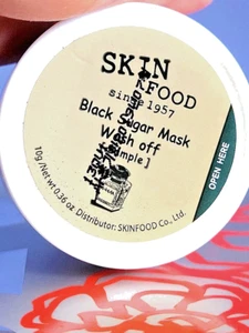 "SKIN ~ FOOD" {{BLACK-SUGAR -MASK}} *WASH - OFF* "SAMPLE - SIZE" .36 oz. (NEW)! - Picture 1 of 8